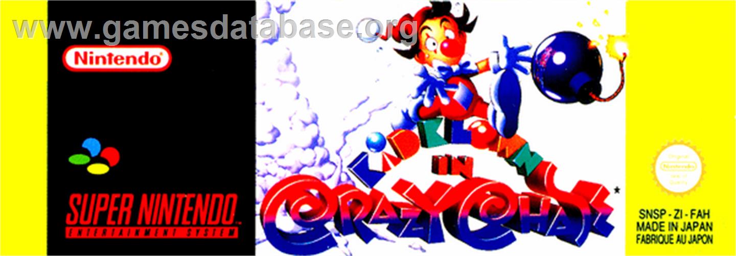 Kid Klown In Crazy Chase - Nintendo SNES - Artwork - Cartridge Top