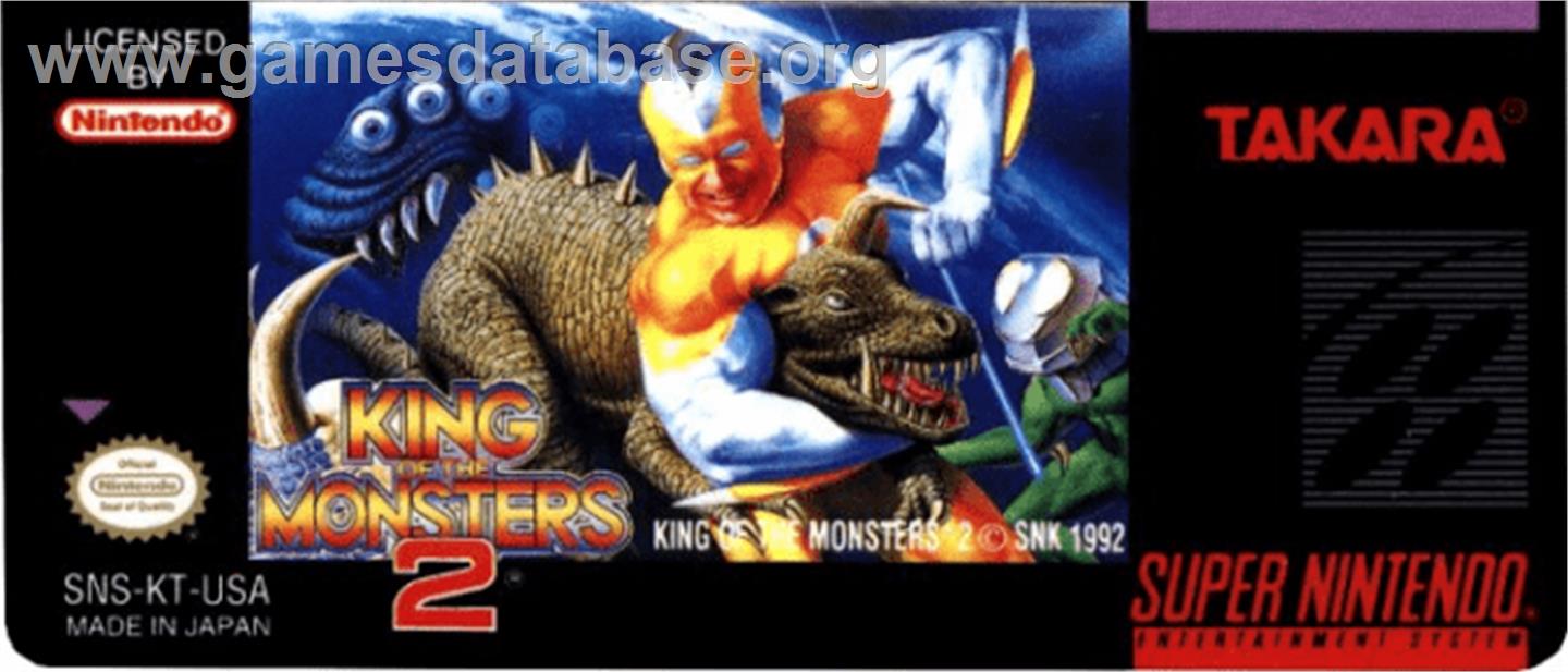 King Of The Monsters 2 - Nintendo SNES - Artwork - Cartridge Top