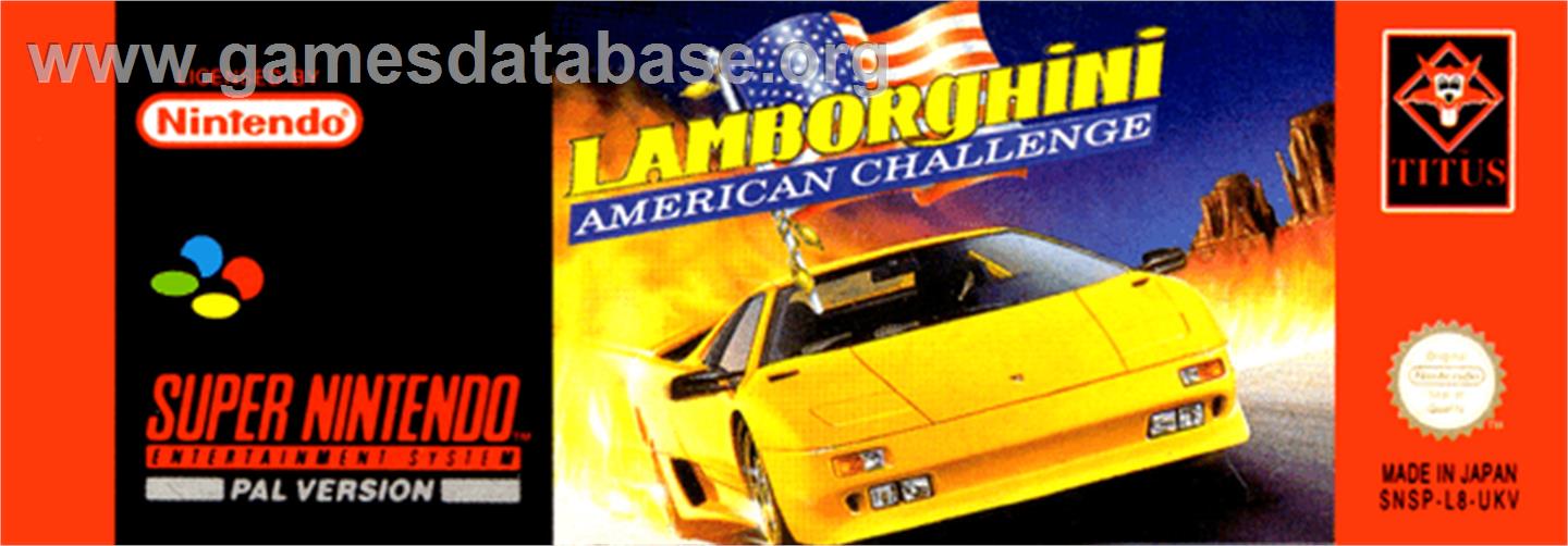 Lamborghini - American Challenge - Nintendo SNES - Artwork - Cartridge Top