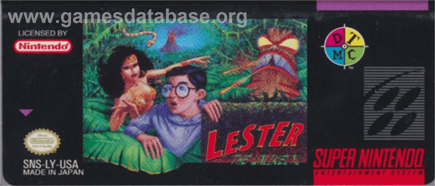 Lester the Unlikely - Nintendo SNES - Artwork - Cartridge Top