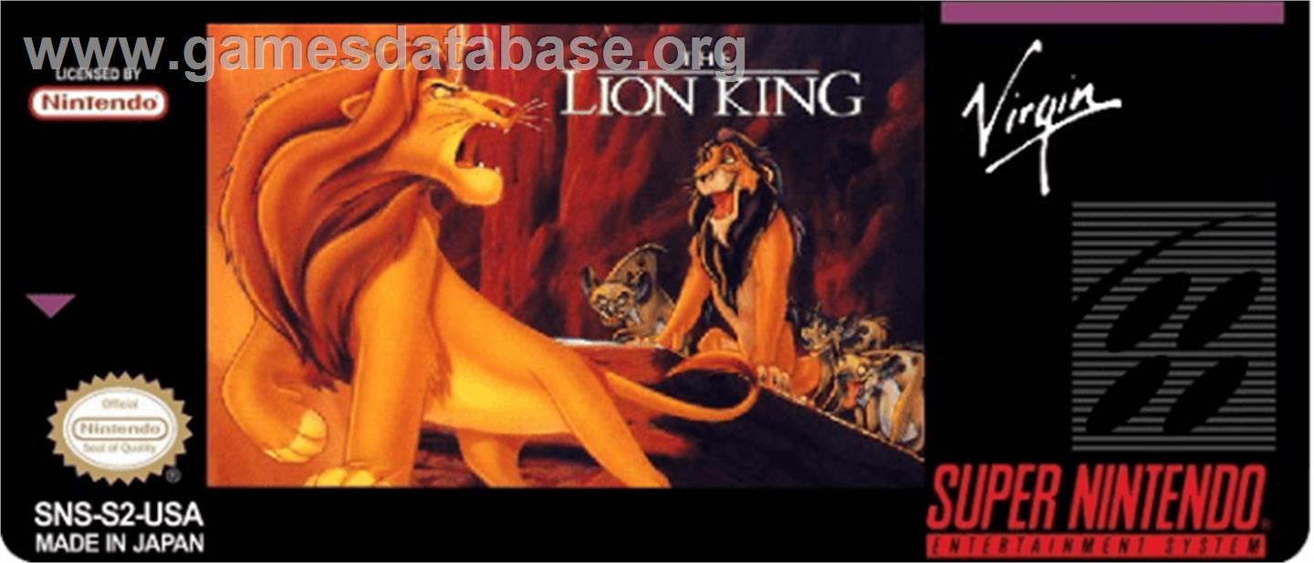 Lion King ,The - Nintendo SNES - Artwork - Cartridge Top