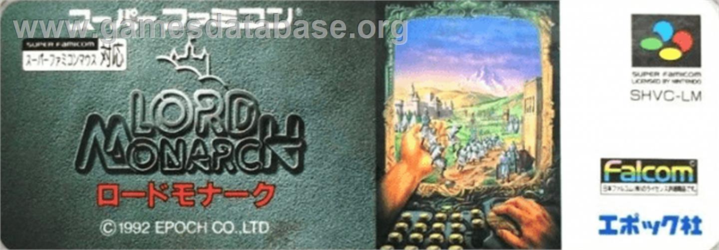 Lord Monarch - Nintendo SNES - Artwork - Cartridge Top