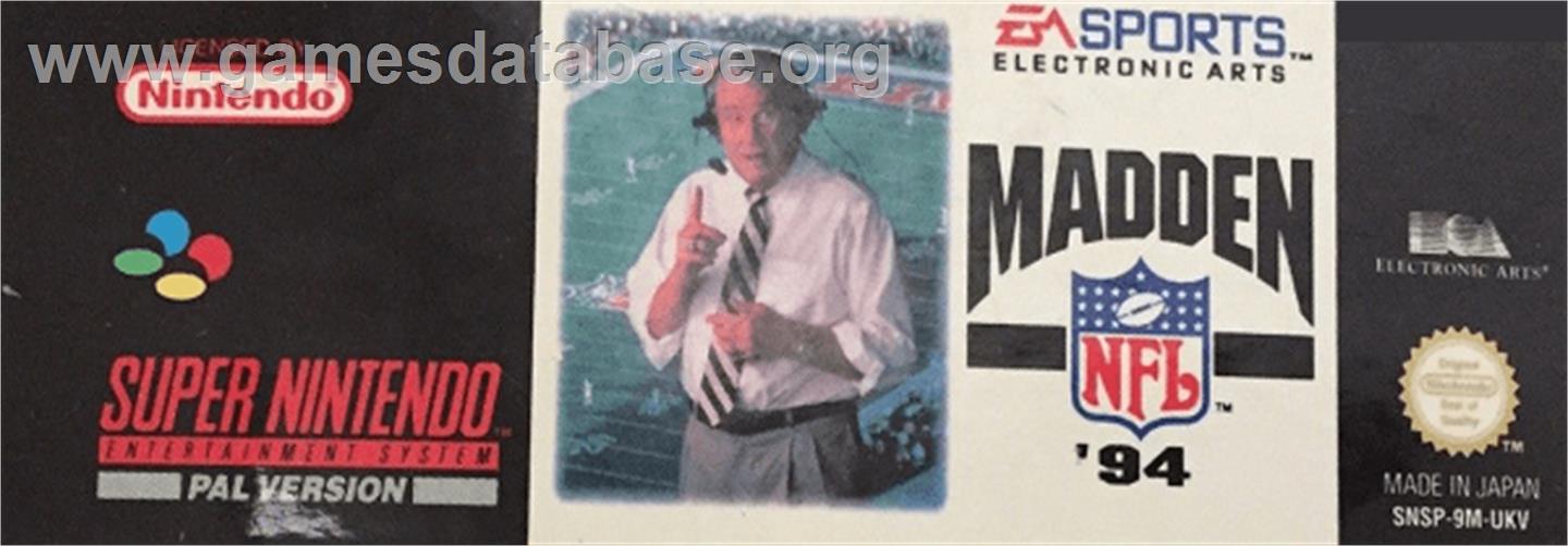 Madden NFL '94 - Nintendo SNES - Artwork - Cartridge Top