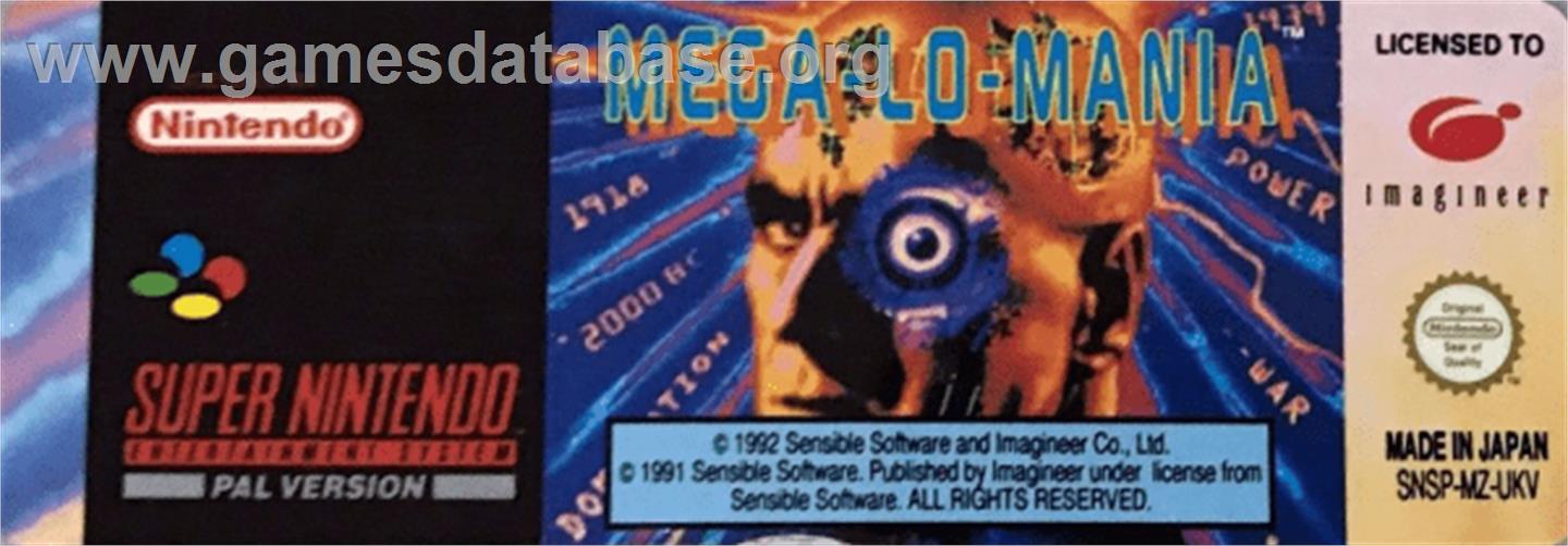 Megalomania - Nintendo SNES - Artwork - Cartridge Top