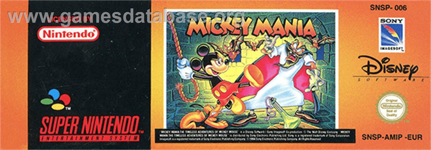 Mickey Mania - Nintendo SNES - Artwork - Cartridge Top