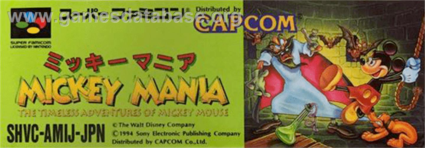 Mickey Mania - The Timeless Adventures Of Mickey Mouse - Nintendo SNES - Artwork - Cartridge Top