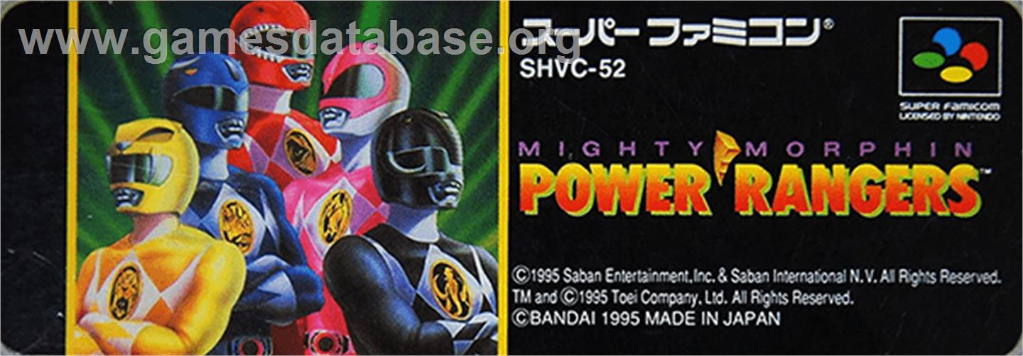 Mighty Morphin Power Rangers: The Fighting Edition - Nintendo SNES - Artwork - Cartridge Top