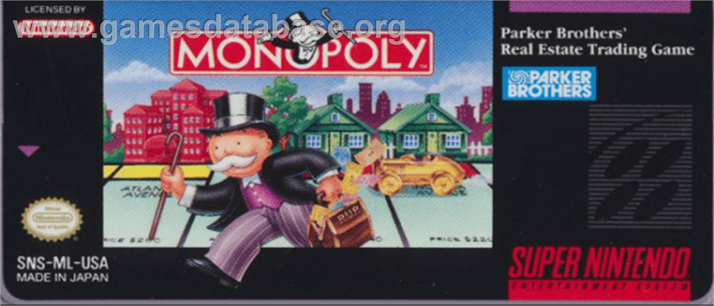 Monopoly - Nintendo SNES - Artwork - Cartridge Top