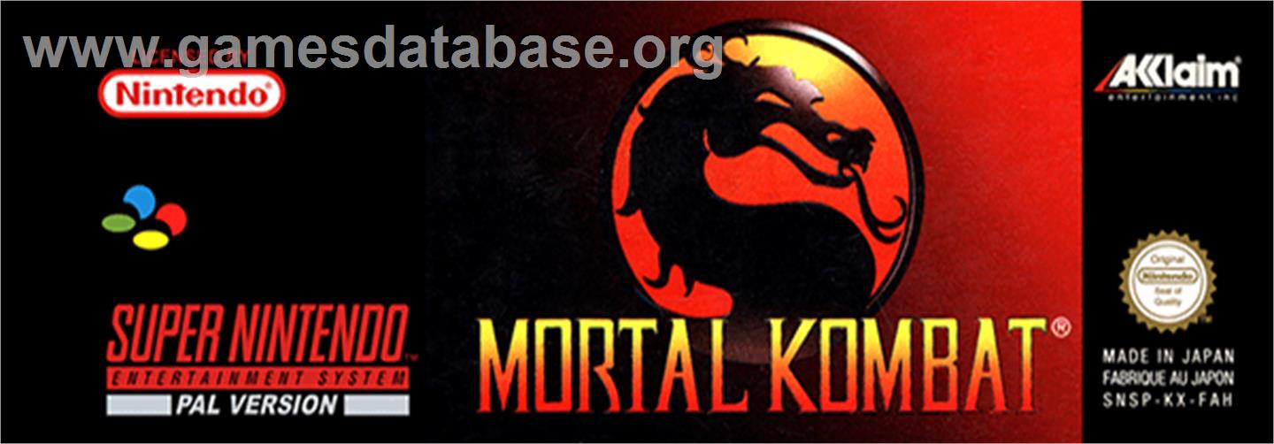 Mortal Kombat - Nintendo SNES - Artwork - Cartridge Top