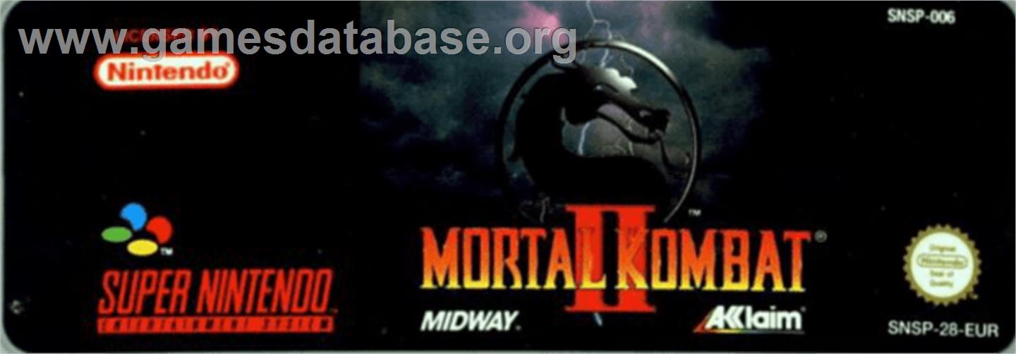 Mortal Kombat II - Nintendo SNES - Artwork - Cartridge Top