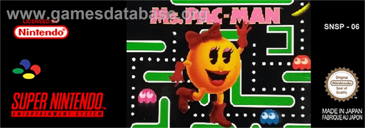 Ms. Pac-Man - Nintendo SNES - Artwork - Cartridge Top