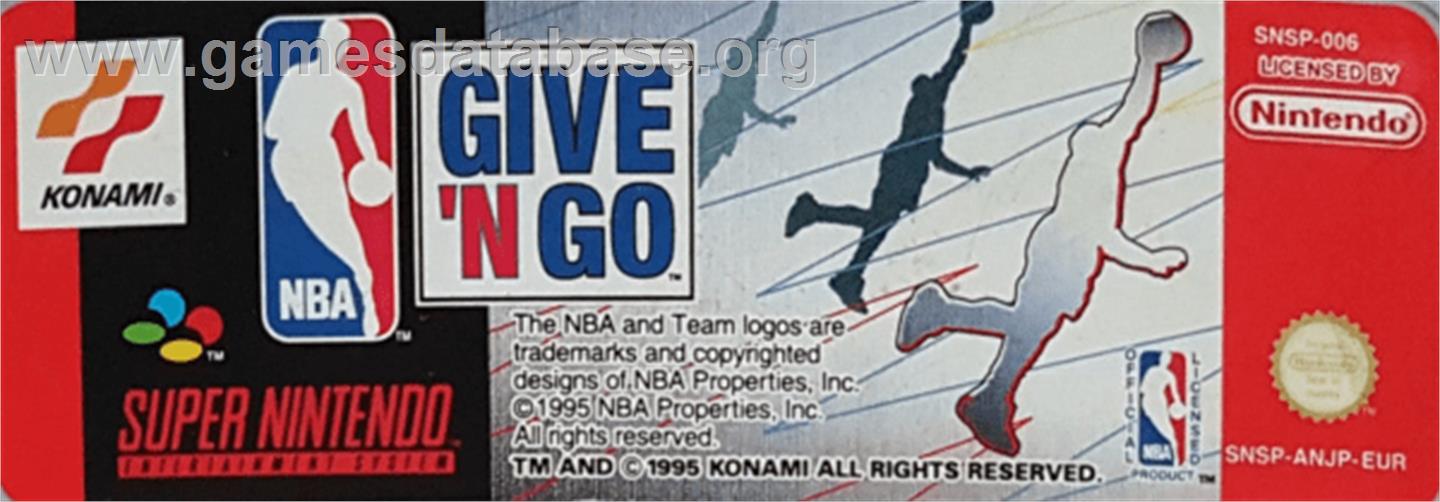 NBA Give 'n Go - Nintendo SNES - Artwork - Cartridge Top