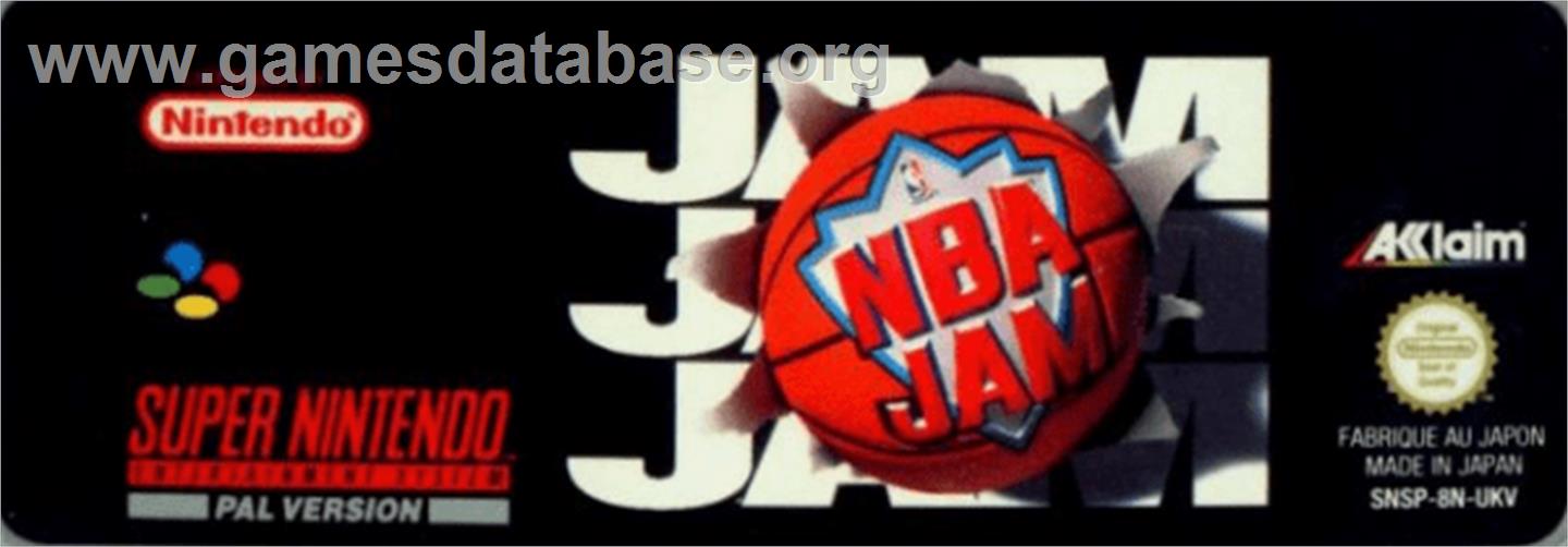 NBA Jam - Nintendo SNES - Artwork - Cartridge Top