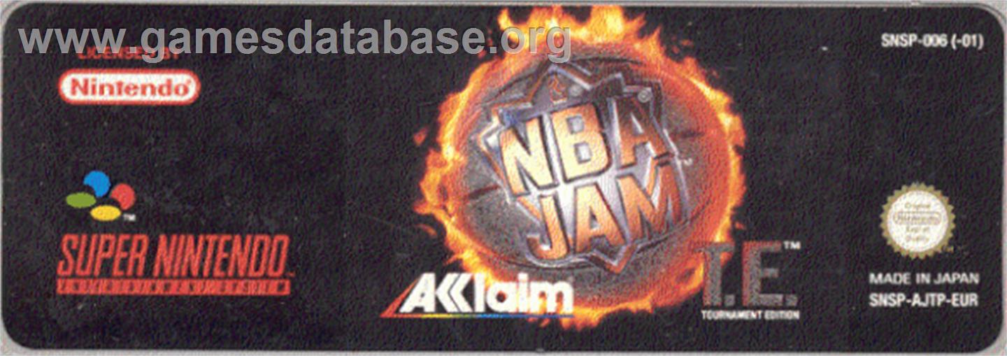 NBA Jam Tournament Edition - Nintendo SNES - Artwork - Cartridge Top