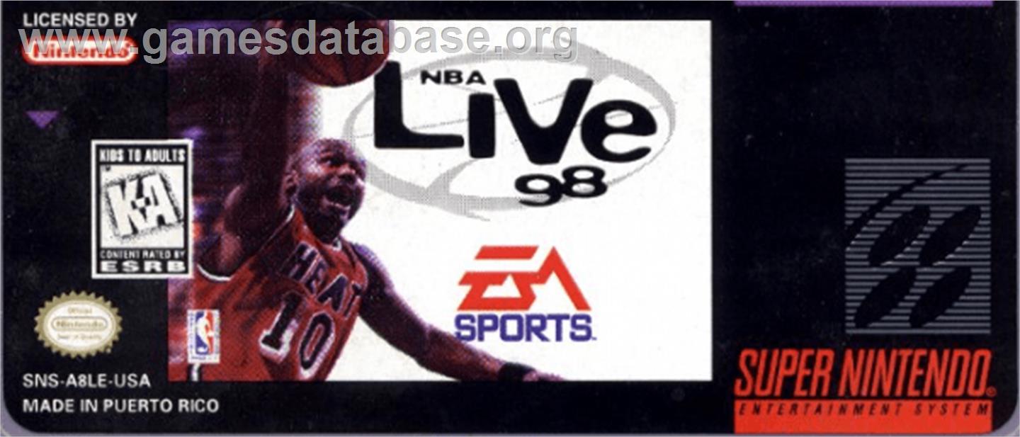 NBA Live '98 - Nintendo SNES - Artwork - Cartridge Top