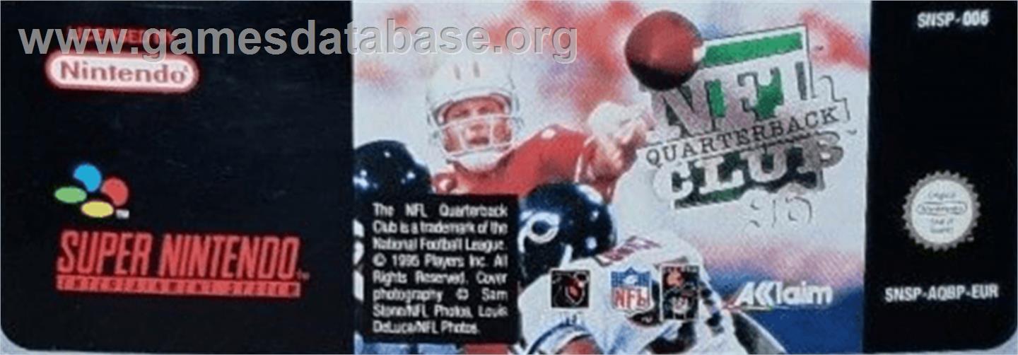 NFL Quarterback Club '96 - Nintendo SNES - Artwork - Cartridge Top