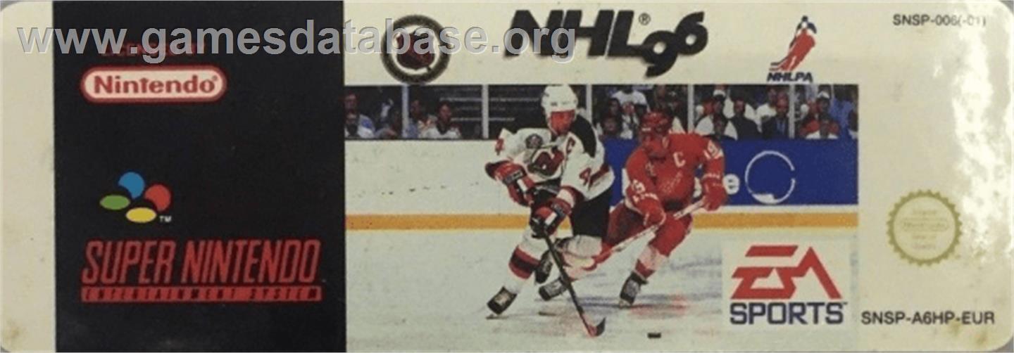 NHL '96 - Nintendo SNES - Artwork - Cartridge Top