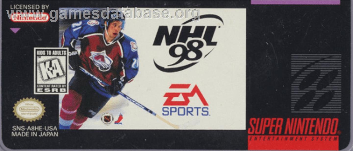 NHL '98 - Nintendo SNES - Artwork - Cartridge Top