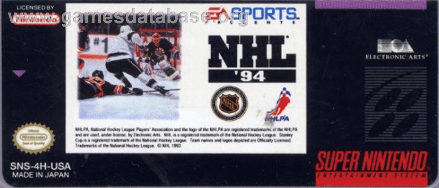 NHL Hockey '94 - Nintendo SNES - Artwork - Cartridge Top