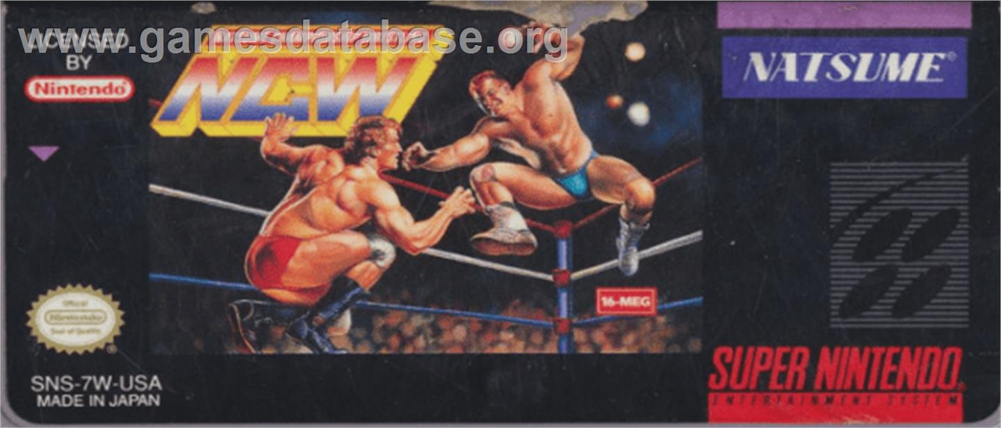 Natsume Championship Wrestling - Nintendo SNES - Artwork - Cartridge Top