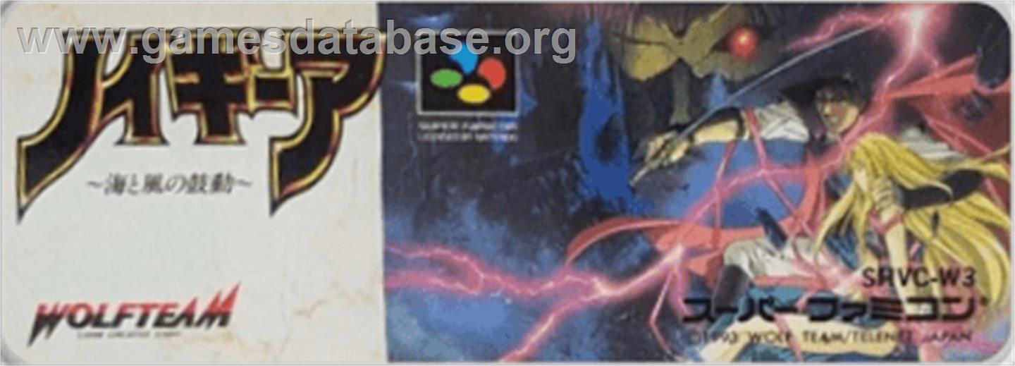 Neugier: Umi to Kaze no Koudou - Nintendo SNES - Artwork - Cartridge Top