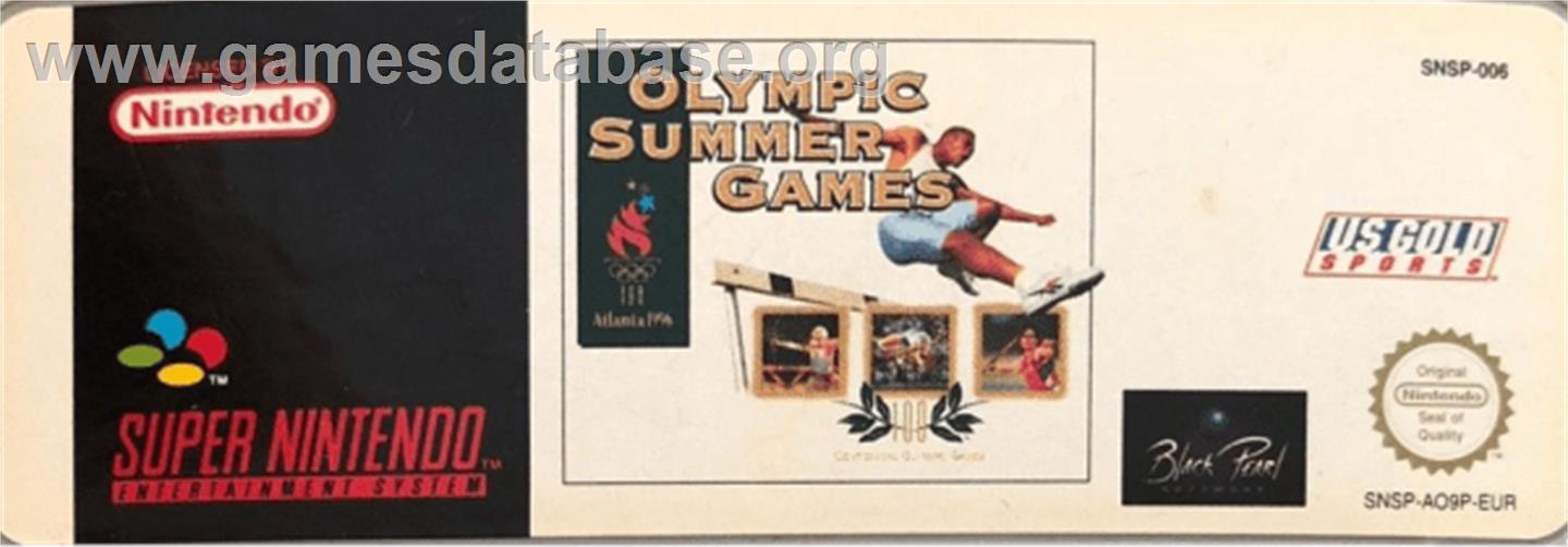Olympic Summer Games - Nintendo SNES - Artwork - Cartridge Top