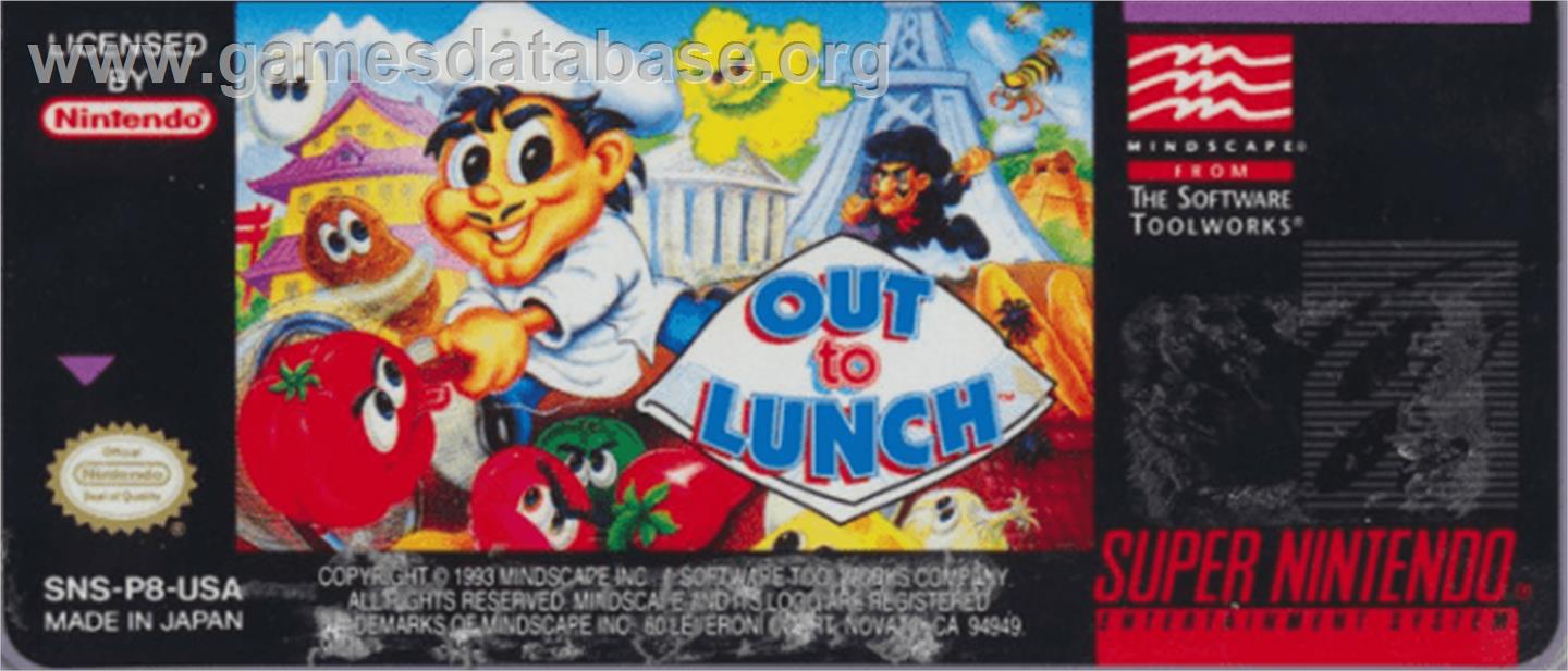 Out to Lunch - Nintendo SNES - Artwork - Cartridge Top