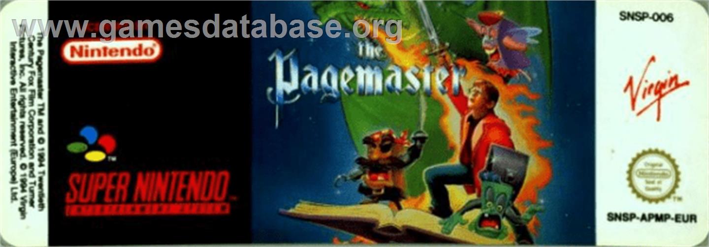 Pagemaster, The - Nintendo SNES - Artwork - Cartridge Top