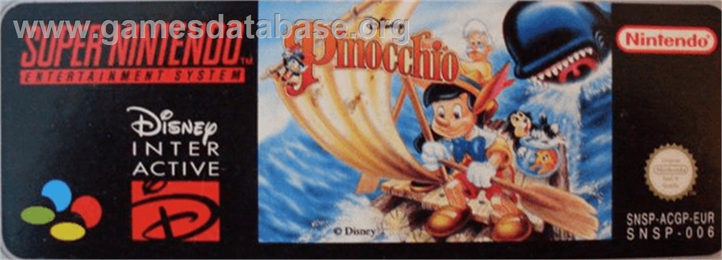 Pinocchio - Nintendo SNES - Artwork - Cartridge Top