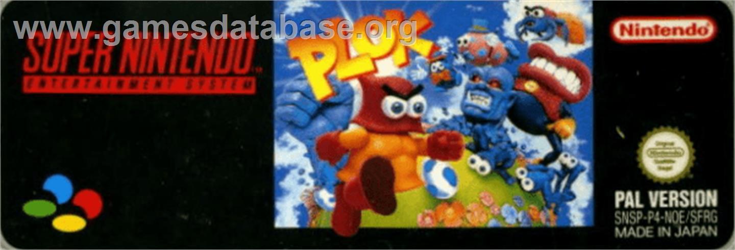 Plok - Nintendo SNES - Artwork - Cartridge Top