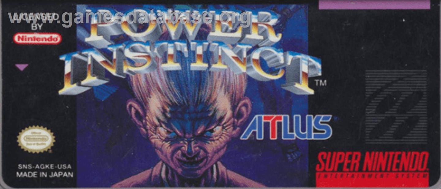 Power Instinct - Nintendo SNES - Artwork - Cartridge Top