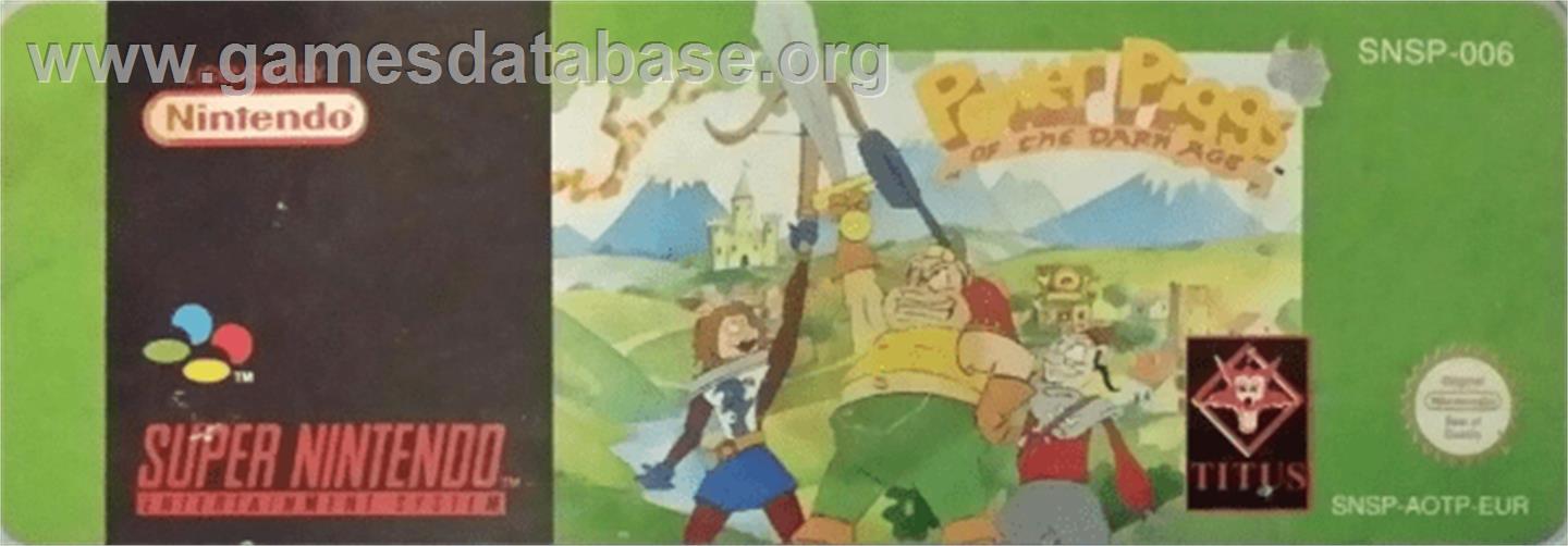 Power Piggs Of The Dark Age - Nintendo SNES - Artwork - Cartridge Top