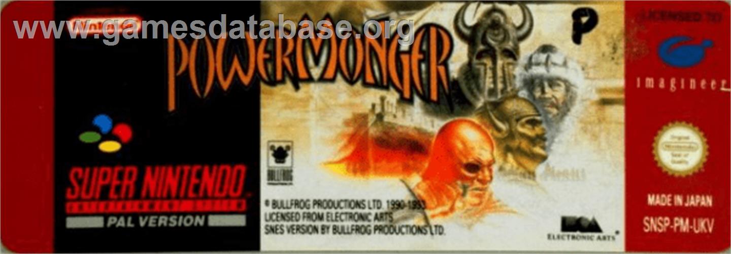 Powermonger - Nintendo SNES - Artwork - Cartridge Top