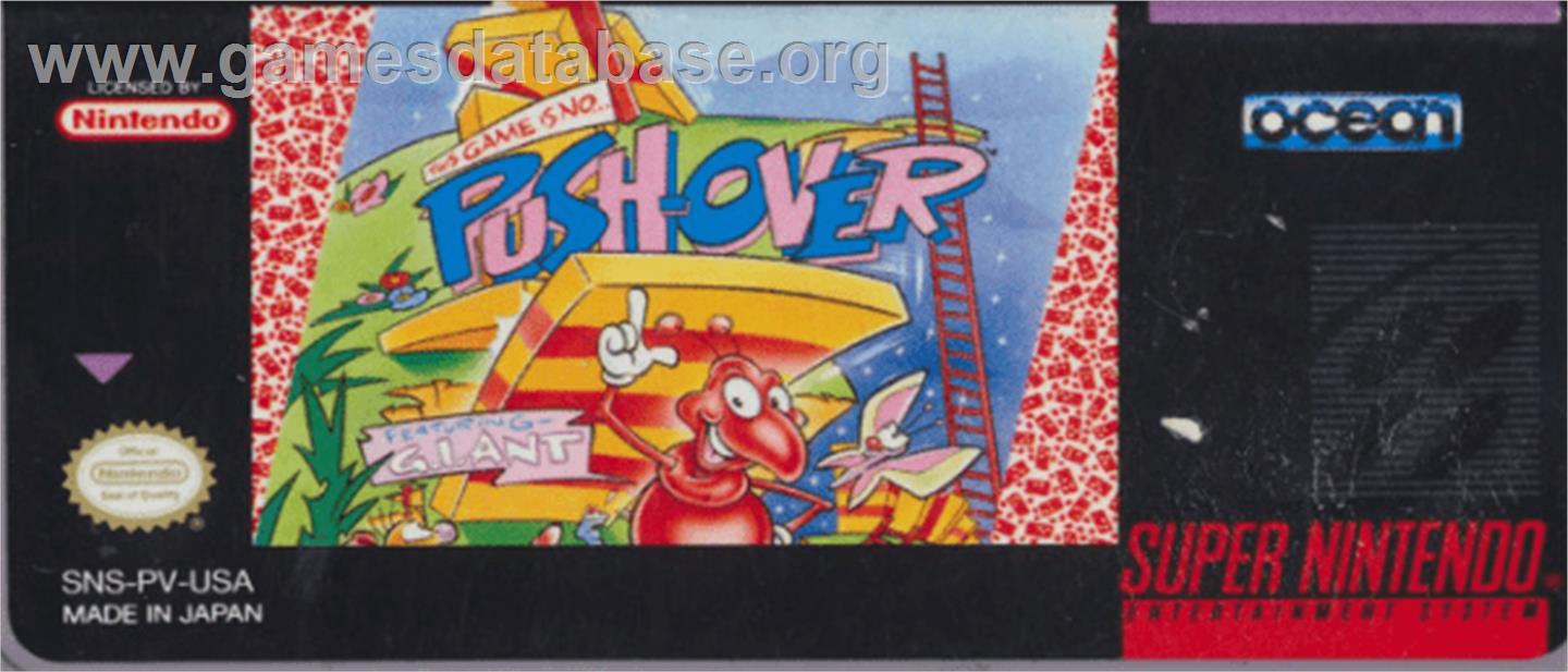 Push-over - Nintendo SNES - Artwork - Cartridge Top