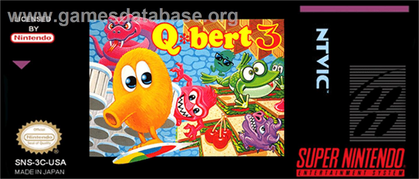Q*Bert 3 - Nintendo SNES - Artwork - Cartridge Top