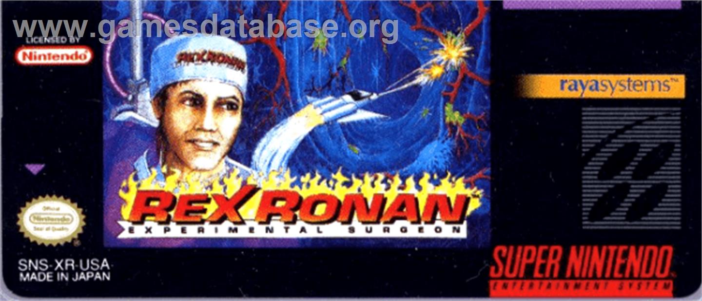 Rex Ronan: Experimental Surgeon - Nintendo SNES - Artwork - Cartridge Top