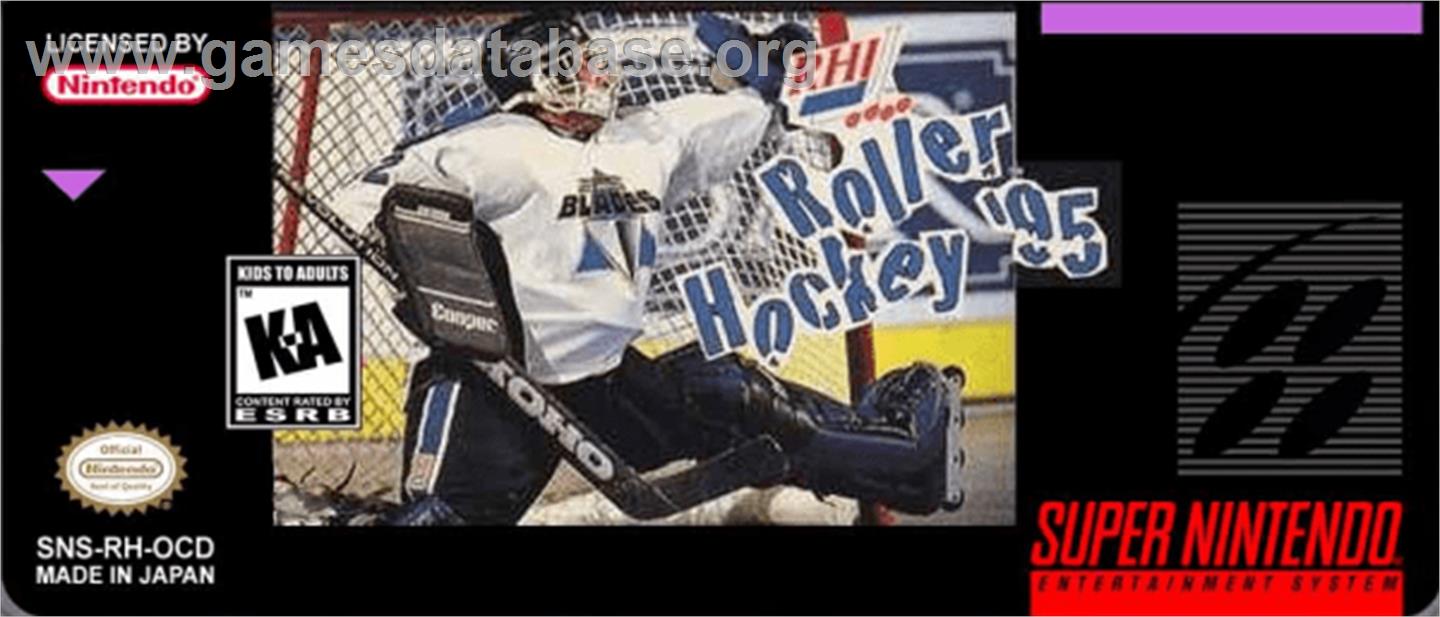 Rhi Roller Hockey '95 - Nintendo SNES - Artwork - Cartridge Top