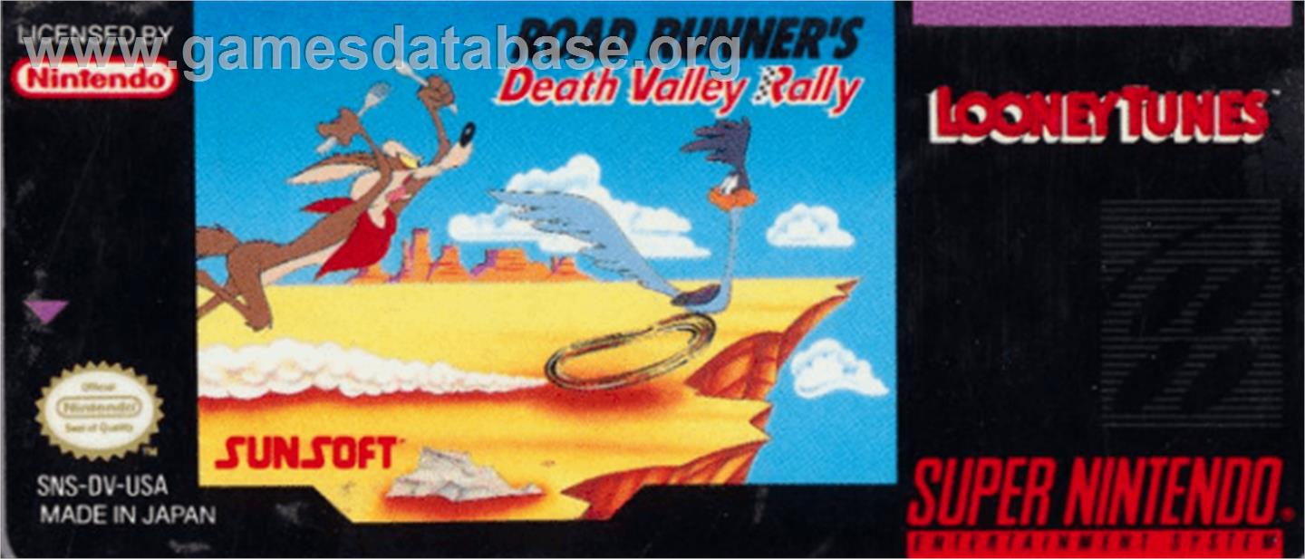 Road Runner's Death Valley Rally - Nintendo SNES - Artwork - Cartridge Top