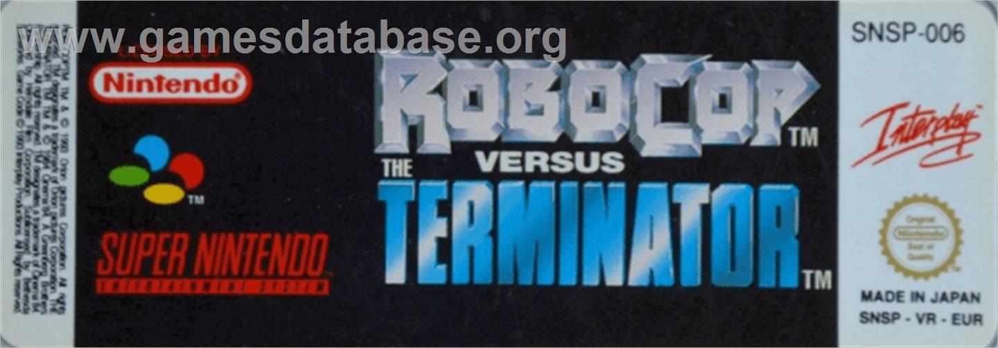 RoboCop Versus the Terminator - Nintendo SNES - Artwork - Cartridge Top