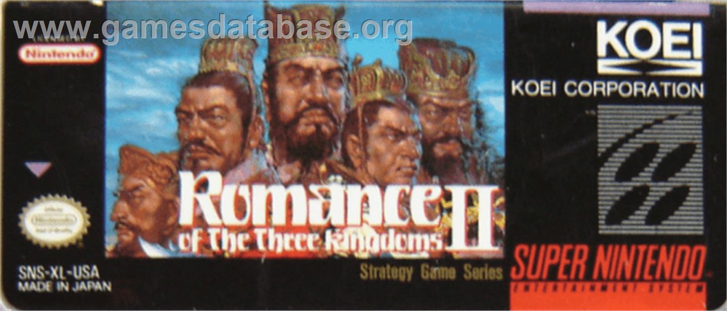 Romance of the Three Kingdoms II - Nintendo SNES - Artwork - Cartridge Top