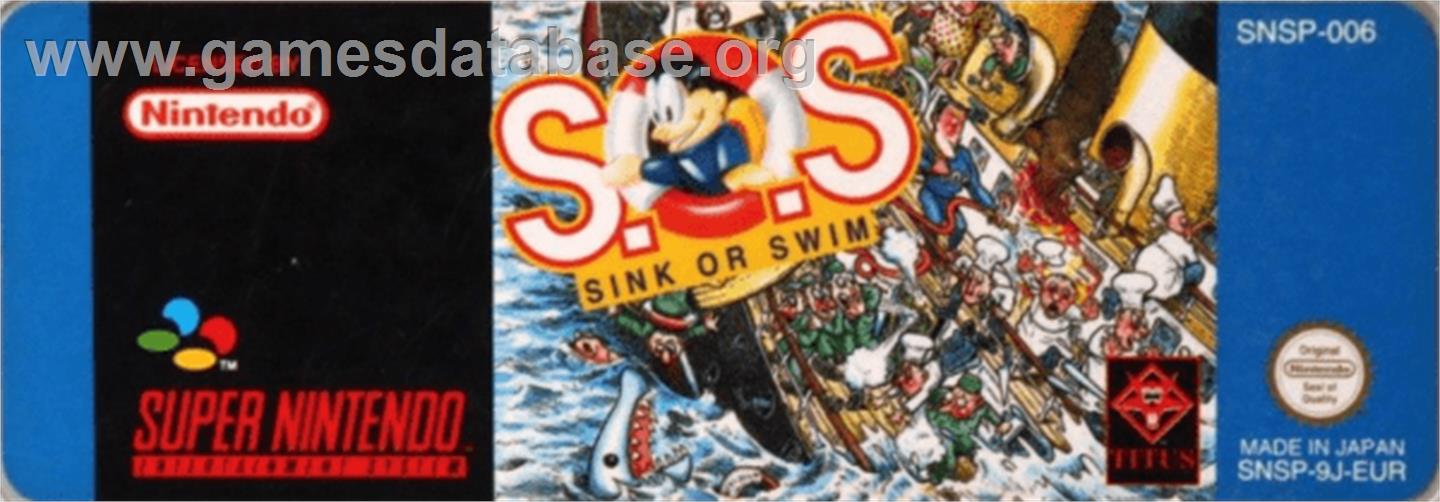 S.o.s. - Sink Or Swim - Nintendo SNES - Artwork - Cartridge Top