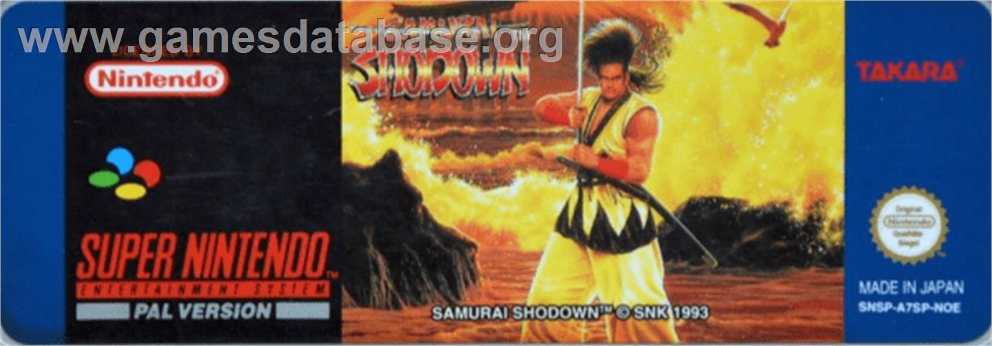 Samurai Shodown - Nintendo SNES - Artwork - Cartridge Top