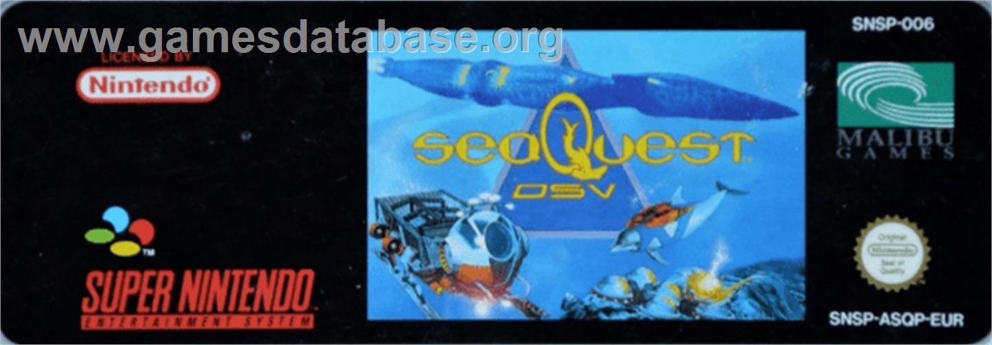SeaQuest DSV - Nintendo SNES - Artwork - Cartridge Top