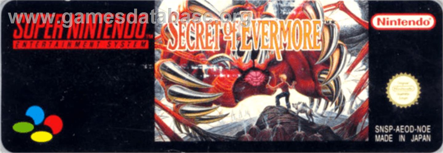 Secret of Evermore - Nintendo SNES - Artwork - Cartridge Top