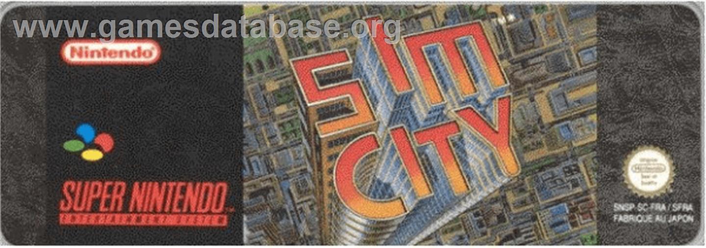 SimCity - Nintendo SNES - Artwork - Cartridge Top