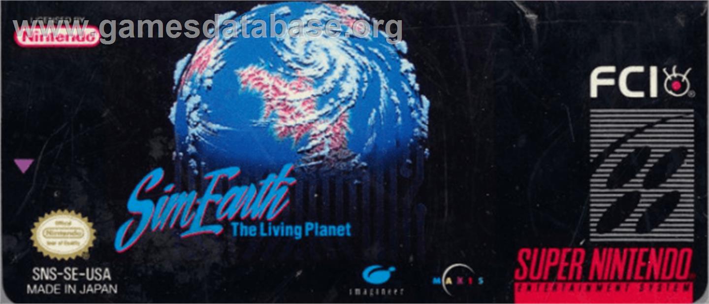 Sim Earth: The Living Planet - Nintendo SNES - Artwork - Cartridge Top
