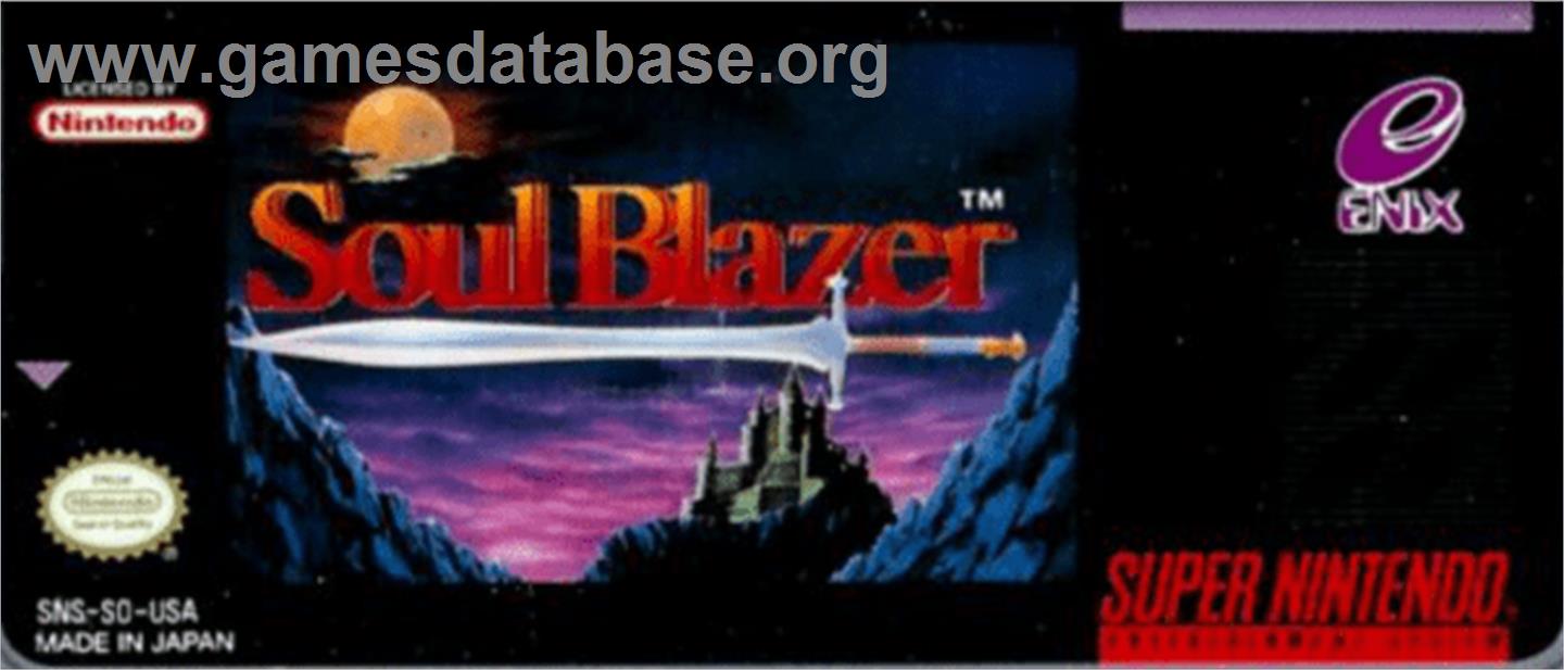 Soul Blazer - Nintendo SNES - Artwork - Cartridge Top
