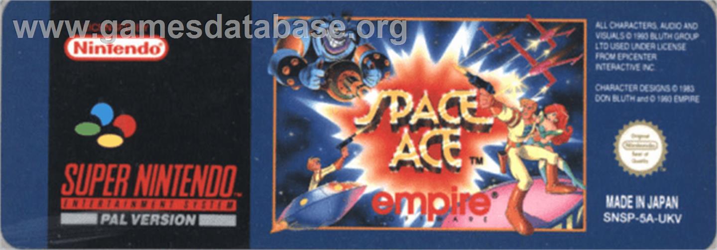 Space Ace - Nintendo SNES - Artwork - Cartridge Top