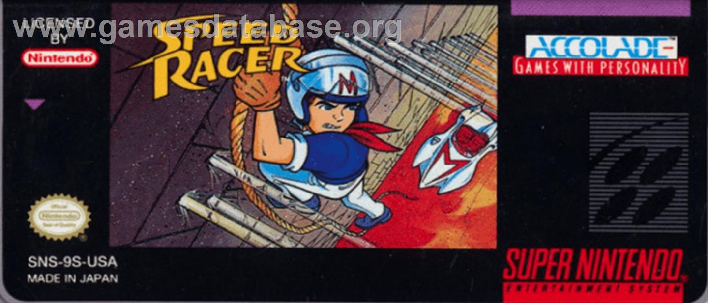 Speed Racer in My Most Dangerous Adventures - Nintendo SNES - Artwork - Cartridge Top