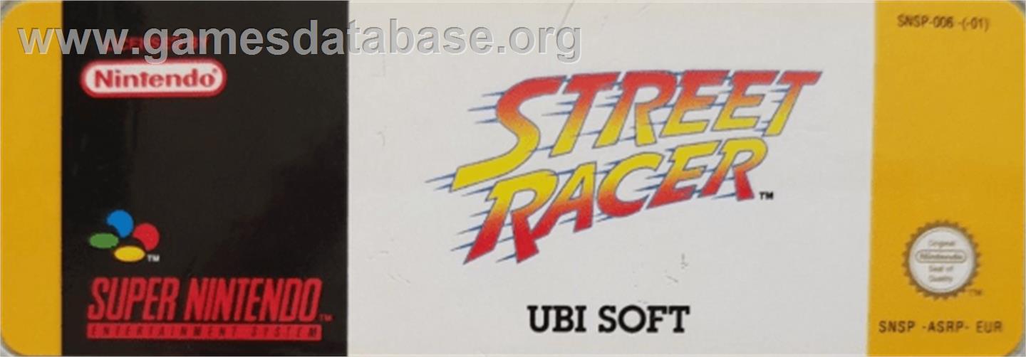 Street Racer - Nintendo SNES - Artwork - Cartridge Top